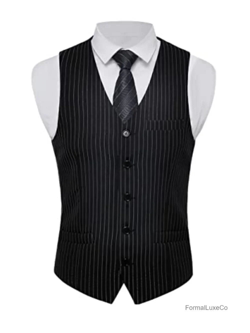 Men's Slim Fit Suit Vest Single Breasted Tuxedo Waistcoat 5 Button
